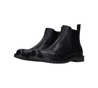 Chelseaboots BUGATTI, Herren, Gr. 42, schwarz, Lederimitat, Schuhe Chelseaboots, Stiefelette mit Stretcheinsatz und Anziehlasche - schmale Form (69741655-42) schwarz