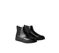 Chelseaboots CALVIN KLEIN "HYBRID CLEAN CHELSEA WAX LTH", Herren, Gr. 41, Textil, schwarz, Elastischer Einsatz, Leder, unifarben, Basic, Schuhe Chelseaboots, Plateauboots, Stiefelette mit elastischen