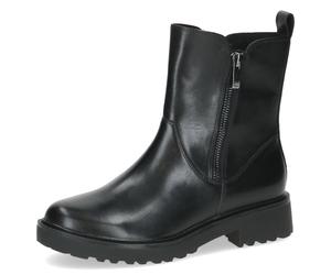 Chelseaboots CAPRICE, Damen, Gr. 38, schwarz, Leder, Schuhe Chelseaboots, Blockabsatz, Stiefelette mit Zierreißverschluss außen (49331903-38) schwarz