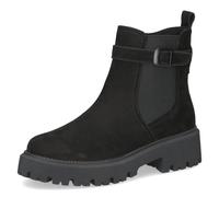 Chelseaboots CAPRICE, Damen, Gr. 38, schwarz, Leder, Textil, Schuhe Chelseaboots, Blockabsatz, Stiefelette mit Zierriemchen (61684236-38) schwarz