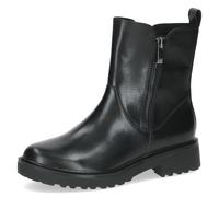 Chelseaboots CAPRICE, Damen, Gr. 39, schwarz, Leder, Schuhe Chelseaboots, Blockabsatz, Stiefelette mit Zierreißverschluss außen (49331903-39) schwarz