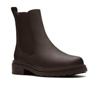 Chelseaboots CLARKS "Orinoco 3 Top", Damen, Gr. 36, dunkelbraun, Leder, Schuhe Chelseaboots, Boots, Stiefelette mit Stretcheinsatz (79639418-36)