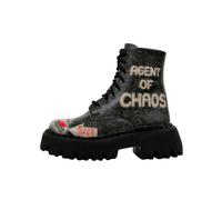 Chelseaboots DOGO "Navy Schnürstiefel Boots Agent Of Chaos Damen Stiefeletten", Damen, Gr. 40, Normalschaft, schwarz, Lederimitat, Schuhe Chelseaboots, Handgefertigt (40517163-40) schwarz
