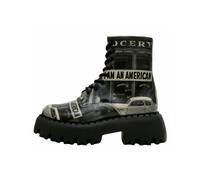 Chelseaboots DOGO "Navy Schnürstiefel Boots I Am An American Damen Stiefeletten", Damen, Gr. 38, Normalschaft, schwarz, Lederimitat, Schuhe Chelseaboots, Handgefertigt (46171754-38) schwarz