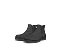 Chelseaboots ECCO "ECCO CHARLESTOWN", Herren, Gr. 45, Textil, schwarz, Nubukleder, Basic, Schuhe Chelseaboots, Schlupfboots, Stiefelette mit seitlichen Stretcheinsätzen, waterproof (45145618-45) schwa