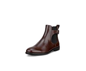 Chelseaboots ECCO "ECCO DRESS CLASSIC 15", Damen, Gr. 39, Textil, braun, Leder, Schuhe Chelseaboots, Schlupfboots, Stiefelette, Business-Boots mit Stretcheinsätze (70671600-39) braun