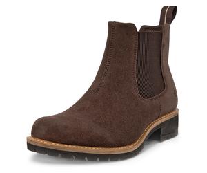Chelseaboots ECCO "ELAINA", Damen, Gr. 37, braun, Veloursleder, Schuhe Chelseaboots, Schlupfboots, Herbstboots, Stiefelette mit Stretcheinsätze (12588818-37) braun