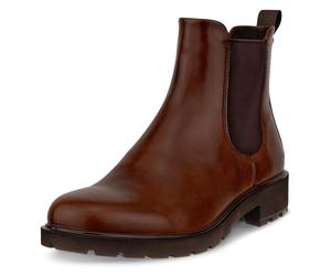Chelseaboots ECCO "Metropole Vienna", Damen, Gr. 38, braun, Leder, Schuhe Chelseaboots, Stiefelette, Schlupfboots, Casual-Boots mit Stretcheinsätze (16765127-38) braun