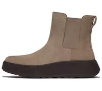 F-Fashion Chelsea-Stiefel, Wildleder, Flatform, zweifarbig, elastisch, taupe, 36 EU