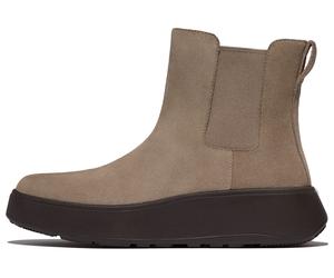 Chelseaboots FITFLOP "F-MODE", Damen, Gr. 38, beige (taupe), Elastischer Einsatz, Veloursleder, Schuhe Chelseaboots, Chunky Boots mit Plateausohle (95137421-38) taupe
