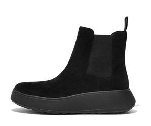 Chelseaboots FITFLOP "F-MODE", Damen, Gr. 39, schwarz, Elastischer Einsatz, Veloursleder, unifarben, Schuhe Chelseaboots, Chunky Boots mit Plateausohle (81315164-39) schwarz
