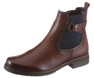 Chelseaboots GABOR, Damen, Gr. 38,5, braun, Elastischer Einsatz, Kalbsleder, used, Schuhe Chelseaboots, Blockabsatz, Stiefelette, Businessmode mit Stretcheinsatz (70350945-38,5) braun