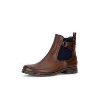 Chelseaboots GABOR, Damen, Gr. 38, braun (braun used), Kalbsleder, Schuhe Chelseaboots, Blockabsatz, Stiefelette mit dekorativem Zierriemchen (39686016-38) braun used