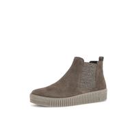 Chelseaboots GABOR, Damen, Gr. 38, braun, Elastischer Einsatz, Veloursleder, unifarben, Schuhe Chelseaboots, Schlupfboots mit beidseitigem Stretcheinsatz (10862522-38) braun