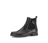 Chelseaboots GABOR, Damen, Gr. 38, schwarz (dunkelblau), Kalbsleder, unifarben, Schuhe Chelseaboots, Blockabsatz, Stiefelette mit dekorativem Zierriemchen (20651011-38) dunkelblau