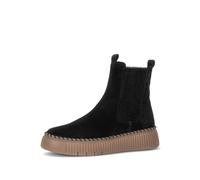 Chelseaboots GABOR, Damen, Gr. 40, schwarz, Elastischer Einsatz, Veloursleder, unifarben, Schuhe Chelseaboots, Plateau, Stiefelette mit zwei Anziehlaschen (88817326-40) schwarz