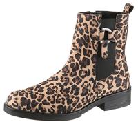 Chelseaboots GABOR, Damen, Gr. 42, leo, Elastischer Einsatz, Veloursleder, Schuhe Chelseaboots, Blockabsatz, Businessschuh, Stiefelette mit Schmuckelement (79026955-42) leo
