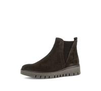 Chelseaboots GABOR, Damen, Gr. 42, mocca, Elastischer Einsatz, Veloursleder, unifarben, Schuhe Chelseaboots, Keilstiefelette mit Gummizug an der Außenseite, H-Weite (=sehr weit) (85704409-42) mocca