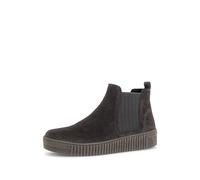 Chelseaboots GABOR, Damen, Gr. 42, schwarz, grau, Elastischer Einsatz, Veloursleder, unifarben, Schuhe Chelseaboots, Schlupfboots mit beidseitigem Stretcheinsatz (64672768-42) schwarz, grau