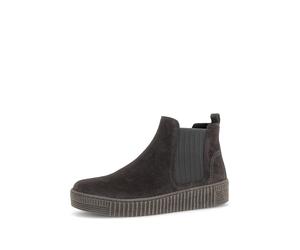 Chelseaboots GABOR, Damen, Gr. 42, schwarz, grau, Elastischer Einsatz, Veloursleder, unifarben, Schuhe Chelseaboots, Schlupfboots mit beidseitigem Stretcheinsatz (64672768-42) schwarz, grau