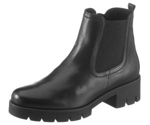 Chelseaboots GABOR, Damen, Gr. 42, schwarz, Kalbsleder, unifarben, Schuhe Chelseaboots, Plateau, Herbstboots, Stiefelette mit angesagter Profilsohle (32204168-42) schwarz