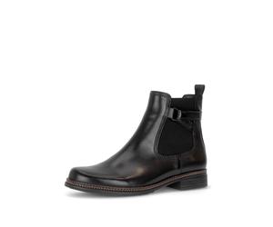 Chelseaboots GABOR, Damen, Gr. 43, schwarz, Kalbsleder, unifarben, Schuhe Chelseaboots, Blockabsatz, Stiefelette mit dekorativem Zierriemchen (52051216-43) schwarz