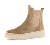 Chelseaboots GABOR, Damen, Gr. 44, beige, Veloursleder, unifarben, Basic, Schuhe Chelseaboots, Plateau, Stiefelette mit Stretcheinsatz an der Außenseite (50900627-44) beige