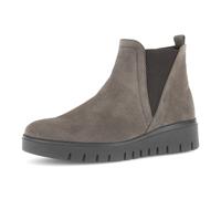 Chelseaboots GABOR "DAVOS", Damen, Gr. 36, taupe, Elastischer Einsatz, Veloursleder, unifarben, Basic, Schuhe Chelseaboots, Keilboots, Ankleboots in Komfortweite H (= sehr weit), Topseller (12822422-3