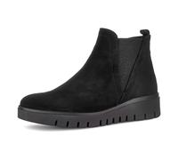 Chelseaboots GABOR "DAVOS", Damen, Gr. 40, schwarz, Elastischer Einsatz, Veloursleder, unifarben, Basic, Schuhe Chelseaboots, Keilboots, Ankleboots in Komfortweite H (= sehr weit) (60180215-40) schwar