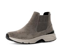 Chelseaboots GABOR ROLLINGSOFT, Damen, Gr. 39, grau (taupe), Elastischer Einsatz, Veloursleder, Schuhe Chelseaboots, Plateau, High Top-Sneaker, Schnürschuh mit Grip-Profil (84030521-39) taupe