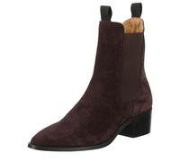 Chelseaboots GANT "ST BROOMLY", Damen, Gr. 38, braun (dunkelrot), Rindsleder, Schuhe Chelseaboots, Stiefelette, Schlupfboots, Stretcheinsätze, spitze Form (83060735-38) dunkelrot