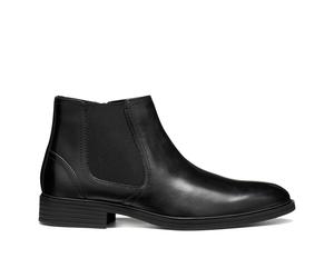 Chelseaboots GEOX "U THORIAN", Herren, Gr. 41, schwarz, Nappaleder, festlich, Schuhe Chelseaboots, feine Stiefelette mit Stretcheinsatz (41274255-41) schwarz