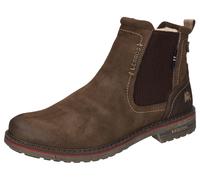 Chelseaboots LERROS, Herren, Gr. 45, dunkelbraun, Lederimitat, Schuhe Chelseaboots, Schlupfstiefel, mit Reißverschluss, Winterboots mit Warmfutter (34332212-45)
