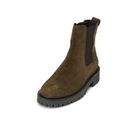 Chelseaboots MARC O'POLO "mit Profilsohle", Damen, Gr. 38, grün (schwarz mossy olive), Obermaterial: 100% Leder (Rind), unifarben, Schuhe Chelseaboots (39369709-38) schwarz mossy olive