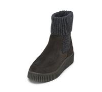 Chelseaboots MARC O'POLO "mit Strickumschlag", Damen, Gr. 36, grau (schwarz graphite), Obermaterial: 100% Leder (Rind), unifarben, Schuhe Chelseaboots (49412035-36) schwarz graphite