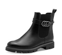 Chelseaboots MARCO TOZZI, Damen, Gr. 37, schwarz, Lederimitat, Schuhe Chelseaboots, Blockabsatz, Stiefelette mit hübscher Zierschnalle (42597553-37) schwarz