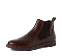 Chelseaboots MARCO TOZZI, Herren, Gr. 43, braun (dunkelbraun, used), Leder, Schuhe Chelseaboots, Herbstboots, Businesschuh mit modischer Kontrast-Rahmennaht (44886733-43) dunkelbraun, used