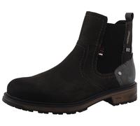 Chelseaboots MUSTANG SHOES "Marian", Herren, Gr. 43, grau (dunkelgrau), Elastischer Einsatz, Lederimitat, Schuhe Chelseaboots, Stiefelette, Boots mit Warmfutter (40761730-43) dunkelgrau