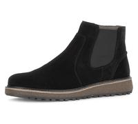 Chelseaboots PIUS GABOR, Herren, Gr. 8 (42), schwarz, Elastischer Einsatz, Veloursleder, unifarben, Basic, Schuhe Chelseaboots, Herbstboots mit Kontrastnähten und Logoprägung (95522661-8)