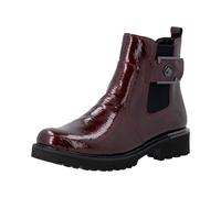 Chelseaboots REMONTE, Damen, Gr. 36, rot kombiniert, Lacklederimitat, Schuhe Chelseaboots, Blockabsatz, Stiefelette, Lackboots in trendiger Optik (33114645-36) rot kombiniert