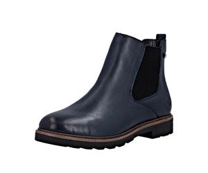 Chelseaboots REMONTE, Damen, Gr. 38, dunkelblau, Elastischer Einsatz, Leder, unifarben, Schuhe Chelseaboots, Winterstiefelette, Klassik-Boots mit wasserabweisender TEX-Membran (90035634-38) dunkelblau