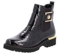 Chelseaboots REMONTE, Damen, Gr. 40, schwarz, Elastischer Einsatz, Lacklederimitat, glänzend, Schuhe Chelseaboots, Blockabsatz, Boots, Stiefelette mit praktischem Innen-Reißverschluss (78165953-40) sc