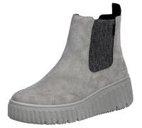 Chelseaboots RIEKER, Damen, Gr. 36, grau, Lederimitat, Schuhe Chelseaboots, Schlupfboots, Keilstiefelette mit Anziehlasche (34024714-36) grau