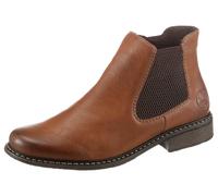 Chelseaboots RIEKER, Damen, Gr. 37, braun (cognac, used), Lederimitat, used, Schuhe Chelseaboots, Stiefelette, Boots, Blockabsatz, in klassischer Optik (12516967-37) cognac, used