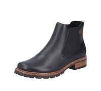 Chelseaboots RIEKER, Damen, Gr. 37, schwarz, Lederimitat, Schuhe Chelseaboots, Stiefelette, Schlupfboots mit Stretch und Reißverschluss (91011148-37) schwarz