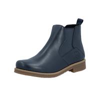 Chelseaboots RIEKER, Damen, Gr. 38, blau, Lederimitat, Basic, Schuhe Chelseaboots, Stiefelette, Schlupfboots, Stretcheinsatz, mit Innenreißverschluss (10256041-38) blau