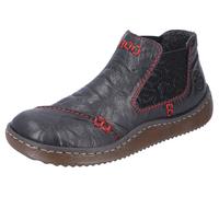 Chelseaboots RIEKER, Damen, Gr. 38, schwarz, Leder, used, Schuhe Chelseaboots, Stiefelette, Boots, Schlupfschuh mit gemustertem Stretcheinsatz (52447018-38) schwarz