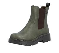 Chelseaboots RIEKER, Damen, Gr. 40, grün, Lederimitat, Schuhe Chelseaboots, Schlupfboots, Stiefelette, Ankleboots mit seitlichem Stretcheinsatz (49614706-40) grün