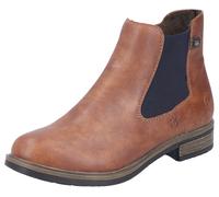 Chelseaboots RIEKER, Damen, Gr. 41, braun, Lederimitat, unifarben, Schuhe Chelseaboots, Schlupfboots, Stiefelette, Blockabsatz, mit wärmendem Textilfutter, Topseller (36622501-41) braun