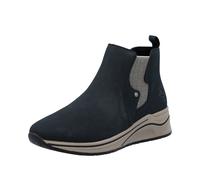 Chelseaboots RIEKER, Damen, Gr. 41, nachtblau, Elastischer Einsatz, Nubuklederimitat, Schuhe Chelseaboots, Boots, Stiefelette, High Top Sneaker, Keilboots mit Stretcheinsatz (56295847-41) nachtblau